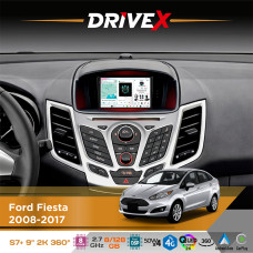 Штатна магнітола для Ford Fiesta 2008-2017 DriveX S7+ 2K QLED 9" Android 8-ядерний 2.7ГГц 8x128Гб SIM-картка 3G/4G AK7808 AB 4x50W 360° DSP AK7739 VELVET бездротовий CarPlay та AndroidAuto
