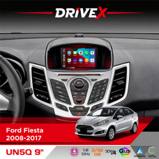 Штатна магнітола для Ford Fiesta 2008-2017 DriveX UN5 QLED 9" Android 4-ядерний 2+32Гб 4x45W бездротовий CarPlay та AndroidAuto