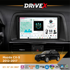 Штатна магнітола для Mazda CX-5 2012-2017 DriveX S7+ 2K QLED 10" Android 8-ядерний 2.7ГГц 8x128Гб SIM-картка 3G/4G AK7808 AB 4x50W 360° DSP AK7739 VELVET бездротовий CarPlay та AndroidAuto