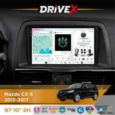 Штатна магнітола для Mazda CX-5 2012-2017 DriveX S7 2K QLED 10" Android 8-ядерний 2.7ГГц 6x64Гб SIM-картка 3G/4G AK7808 AB 4x50W DSP AK7739 VELVET бездротовий CarPlay та AndroidAuto