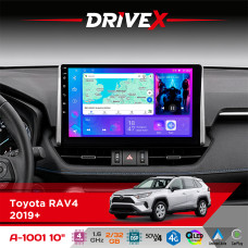 Штатна магнітола для Toyota RAV4 2019+ DriveX A-1001 10" Android 4-ядерний 2+32Гб 4x45W бездротовий CarPlay та AndroidAuto