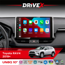 Штатна магнітола для Toyota RAV4 2019+ DriveX UN8 QLED 10" Android 4-ядерний 2x32Гб 4x45W бездротовий CarPlay та AndroidAuto