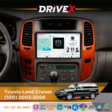 Штатна магнітола для Lexus LX 470 1998-2007 DriveX S7+ 2K QLED 10" Android 8-ядерний 2.7ГГц 8x128Гб SIM-картка 3G/4G AK7808 AB 4x50W 360° DSP AK7739 VELVET бездротовий CarPlay та AndroidAuto