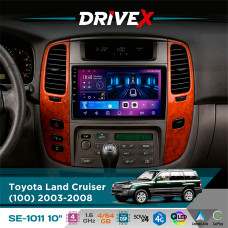 Штатна магнітола для Toyota Land Cruiser (100) 2003-2008 DriveX SE-1011 QLED 10" Android 4-ядерний 4+64Гб DSP 4x50W(TDA7851) бездротовий CarPlay та AndroidAuto