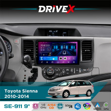 Штатна магнітола для Toyota Sienna 2010-2014 DriveX SE-911 4+64Гб QLED 9" Android 4-ядерний 4x50W(TDA7851) DSP бездротовий CarPlay та AndroidAuto