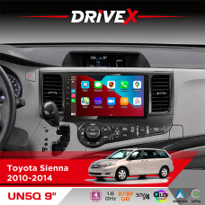 Штатна магнітола для Toyota Sienna 2010-2014 DriveX UN5 QLED 9" Android 4-ядерний 2+32Гб 4x45W бездротовий CarPlay та AndroidAuto