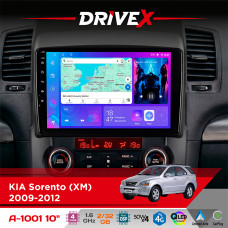Штатна магнітола для KIA Sorento (XM) 2009-2012 DriveX A-1001 10" Android 4-ядерний 2+32Гб 4x45W бездротовий CarPlay та AndroidAuto