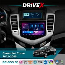 Штатна магнітола для Chevrolet Cruze 2012-2016 DriveX SE-903 QLED 9" Android 8-ядерний 4+64Гб SIM-картка 3G/4G DSP 4x50W(TDA7851) бездротовий CarPlay та AndroidAuto