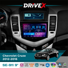 Штатна магнітола для Chevrolet Cruze 2012-2016 DriveX SE-911 4+64Гб QLED 9" Android 4-ядерний 4x50W(TDA7851) DSP бездротовий CarPlay та AndroidAuto