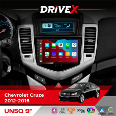 Штатна магнітола для Chevrolet Cruze 2012-2016 DriveX UN5 QLED 9" Android 4-ядерний 2+32Гб 4x45W бездротовий CarPlay та AndroidAuto