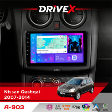Штатна магнітола для Nissan Qashqai 2007-2014 DriveX A-903 QLED 9" Android 4-ядерний 2+32Гб 4x50W(TDA7851) бездротовий CarPlay та AndroidAuto