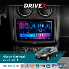 Штатна магнітола для Nissan Qashqai 2007-2014 DriveX SE-903 QLED 9" Android 8-ядерний 4+64Гб SIM-картка 3G/4G DSP 4x50W(TDA7851) бездротовий CarPlay та AndroidAuto
