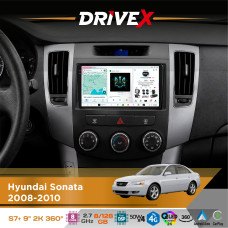 Штатна магнітола для Hyundai Sonata 2008-2010 DriveX S7+ 2K QLED 9" Android 8-ядерний 2.7ГГц 8x128Гб SIM-картка 3G/4G AK7808 AB 4x50W 360° DSP AK7739 VELVET бездротовий CarPlay та AndroidAuto