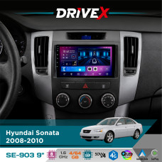 Штатна магнітола для Hyundai Sonata 2008-2010 DriveX SE-903 QLED 9" Android 8-ядерний 4+64Гб SIM-картка 3G/4G DSP 4x50W(TDA7851) бездротовий CarPlay та AndroidAuto