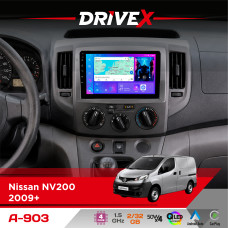 Штатна магнітола для Nissan NV200 2009+ DriveX A-903 QLED 9" Android 4-ядерний 2+32Гб 4x50W(TDA7851) бездротовий CarPlay та AndroidAuto