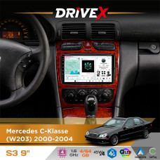 Штатна магнітола для Mercedes Vito (W639) 2003-2006 DriveX S3 QLED 9" Android 8-ядерний 1.6ГГц 4x64Гб SIM-картка 3G/4G 7388 4x45W ASP TM2313 бездротовий CarPlay та AndroidAuto