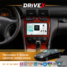 Штатна магнітола для Mercedes G-Klasse (W463) 1998-2006 DriveX S7+ 2K QLED 9" Android 8-ядерний 2.7ГГц 8x128Гб SIM-картка 3G/4G AK7808 AB 4x50W 360° DSP AK7739 VELVET бездротовий CarPlay та AndroidAuto