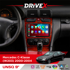 Штатна магнітола для Mercedes G-Klasse (W463) 1998-2006 DriveX UN5 QLED 9" Android 4-ядерний 2+32Гб 4x45W бездротовий CarPlay та AndroidAuto