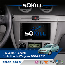 Штатна магнітола для Chevrolet Nubira (Hatchback-Wagon) 2004-2008 SoKill DELTA-900 9" Android 4-ядерний 2+64Гб 4x45W бездротовий CarPlay та AndroidAuto