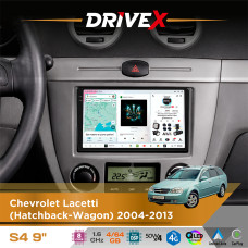 Штатна магнітола для Chevrolet Nubira (Hatchback-Wagon) 2004-2008 DriveX S4 QLED 9" Android 8-ядерний 1.6ГГц 4x64Гб SIM-картка 3G/4G TDA7851 4x50W DSP AK7604 бездротовий CarPlay та AndroidAuto