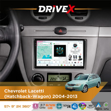 Штатна магнітола для Chevrolet Lacetti (Hatchback-Wagon) 2004-2013 DriveX S7+ 2K QLED 9" Android 8-ядерний 2.7ГГц 8x128Гб SIM-картка 3G/4G AK7808 AB 4x50W 360° DSP AK7739 VELVET бездротовий CarPlay та AndroidAuto