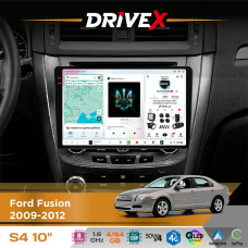 Штатна магнітола для Ford Fusion 2009-2012 DriveX S4 QLED 10" Android 8-ядерний 1.6ГГц 4x64Гб SIM-картка 3G/4G TDA7851 4x50W DSP AK7604 бездротовий CarPlay та AndroidAuto