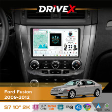 Штатна магнітола для Ford Fusion 2009-2012 DriveX S7 2K QLED 10" Android 8-ядерний 2.7ГГц 6x64Гб SIM-картка 3G/4G AK7808 AB 4x50W DSP AK7739 VELVET бездротовий CarPlay та AndroidAuto