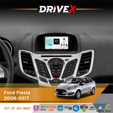 Штатна магнітола для Ford Fiesta 2008-2017 DriveX S7+ 2K QLED 9" Android 8-ядерний 2.7ГГц 8x128Гб SIM-картка 3G/4G AK7808 AB 4x50W 360° DSP AK7739 VELVET бездротовий CarPlay та AndroidAuto