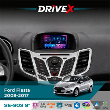 Штатна магнітола для Ford Fiesta 2008-2017 DriveX SE-903 QLED 9" Android 8-ядерний 4+64Гб SIM-картка 3G/4G DSP 4x50W(TDA7851) бездротовий CarPlay та AndroidAuto