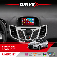 Штатна магнітола для Ford Fiesta 2008-2017 DriveX UN5 QLED 9" Android 4-ядерний 2+32Гб 4x45W бездротовий CarPlay та AndroidAuto