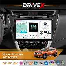 Штатна магнітола для Nissan Murano 2015-2024 DriveX S7 2K QLED 10" Android 8-ядерний 2.7ГГц 6x64Гб SIM-картка 3G/4G AK7808 AB 4x50W DSP AK7739 VELVET бездротовий CarPlay та AndroidAuto