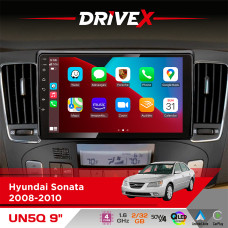 Штатна магнітола для Hyundai Sonata 2008-2010 DriveX UN5 QLED 9" Android 4-ядерний 2+32Гб 4x45W бездротовий CarPlay та AndroidAuto