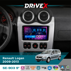 Штатна магнітола для Dacia Duster 2010-2013 DriveX SE-903 QLED 9" Android 8-ядерний 4+64Гб SIM-картка 3G/4G DSP 4x50W(TDA7851) бездротовий CarPlay та AndroidAuto