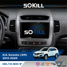 Штатна магнітола для KIA Sorento (XM) 2012-2020 SoKill DELTA-900 9" Android 4-ядерний 2+64Гб 4x45W бездротовий CarPlay та AndroidAuto