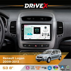 Штатна магнітола для KIA Sorento (XM) 2012-2020 DriveX S3 QLED 8" з фізичними кнопками Android 8-ядерний 1.6ГГц 4x64Гб SIM-картка 3G/4G 7388 45W ASP TM2313 бездротовий CarPlay та AndroidAuto