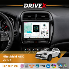 Штатна магнітола для Mitsubishi RVR 2019+ DriveX S7 2K QLED 10" Android 8-ядерний 2.7ГГц 6x64Гб SIM-картка 3G/4G AK7808 AB 4x50W DSP AK7739 VELVET бездротовий CarPlay та AndroidAuto