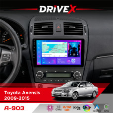 Штатна магнітола для Toyota Avensis 2009-2015 DriveX A-903 QLED 9" Android 4-ядерний 2+32Гб 4x50W(TDA7851) бездротовий CarPlay та AndroidAuto