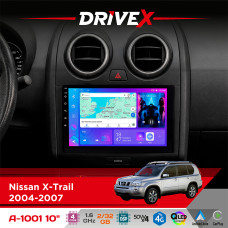 Штатна магнітола для Nissan X-Trail 2004-2007 DriveX A-1001 10" Android 4-ядерний 2+32Гб 4x45W бездротовий CarPlay та AndroidAuto