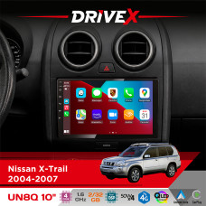 Штатна магнітола для Nissan X-Trail 2004-2007 DriveX UN8 QLED 10" Android 4-ядерний 2x32Гб 4x45W бездротовий CarPlay та AndroidAuto