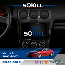 Штатна магнітола для Mazda Atenza 2002-2007 SoKill DELTA-900 9" Android 4-ядерний 2+64Гб 4x45W бездротовий CarPlay та AndroidAuto