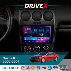 Штатна магнітола для Mazda 6 2002-2007 DriveX SE-911 4+64Гб QLED 9" Android 4-ядерний 4x50W(TDA7851) DSP бездротовий CarPlay та AndroidAuto