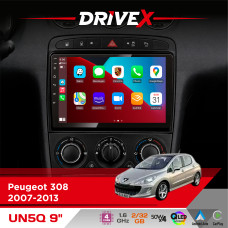Штатна магнітола для Peugeot 408 2011-2021 DriveX UN5 QLED 9" Android 4-ядерний 2+32Гб 4x45W бездротовий CarPlay та AndroidAuto