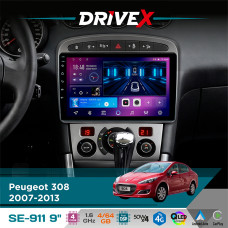Штатна магнітола для Peugeot 408 2011-2021 DriveX SE-911 4+64Гб QLED 9" Android 4-ядерний 4x50W(TDA7851) DSP бездротовий CarPlay та AndroidAuto