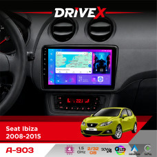 Штатна магнітола для Seat Ibiza 2008-2015 DriveX A-903 QLED 9" Android 4-ядерний 2+32Гб 4x50W(TDA7851) бездротовий CarPlay та AndroidAuto
