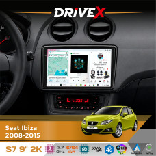 Штатна магнітола для Seat Ibiza 2008-2015 DriveX S7 2K QLED 9" Android 8-ядерний 2.7ГГц 6x64Гб SIM-картка 3G/4G AK7808 AB 4x50W DSP AK7739 VELVET бездротовий CarPlay та AndroidAuto