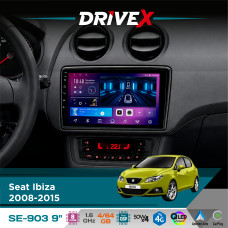 Штатна магнітола для Seat Ibiza 2008-2015 DriveX SE-903 QLED 9" Android 8-ядерний 4+64Гб SIM-картка 3G/4G DSP 4x50W(TDA7851) бездротовий CarPlay та AndroidAuto