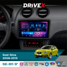 Штатна магнітола для Seat Ibiza 2008-2015 DriveX SE-911 4+64Гб QLED 9" Android 4-ядерний 4x50W(TDA7851) DSP бездротовий CarPlay та AndroidAuto