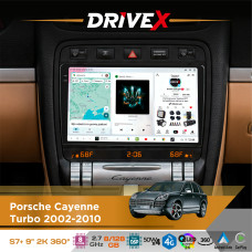 Штатна магнітола для Porsche Cayenne Turbo 2002-2010 DriveX S7+ 2K QLED 9" Android 8-ядерний 2.7ГГц 8x128Гб SIM-картка 3G/4G AK7808 AB 4x50W 360° DSP AK7739 VELVET бездротовий CarPlay та AndroidAuto
