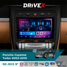 Штатна магнітола для Porsche Cayenne Turbo 2002-2010 DriveX SE-903 QLED 9" Android 8-ядерний 4+64Гб SIM-картка 3G/4G DSP 4x50W(TDA7851) бездротовий CarPlay та AndroidAuto