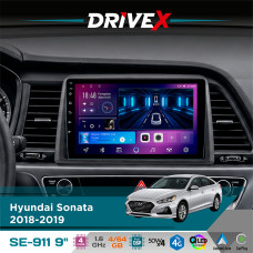 Штатна магнітола для Hyundai Sonata 2018-2019 DriveX SE-911 4+64Гб QLED 9" Android 4-ядерний 4x50W(TDA7851) DSP бездротовий CarPlay та AndroidAuto